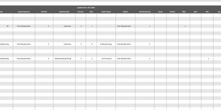 Grafik Element 12 - Internes EnMS-Audit: 3 Jahresplan