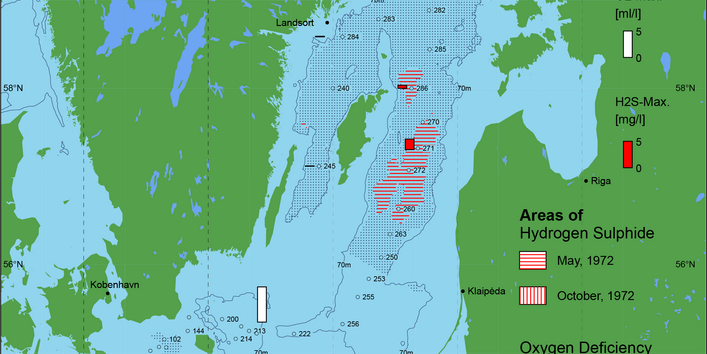 Sauerstoffarme und sauerstofffreie Gebiete in der Ostsee - 1972