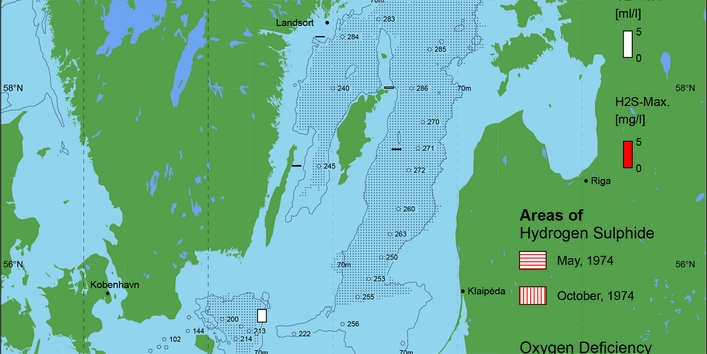Sauerstoffarme und sauerstofffreie Gebiete in der Ostsee - 1974
