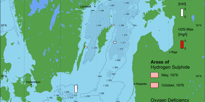 Sauerstoffarme und sauerstofffreie Gebiete in der Ostsee - 1976