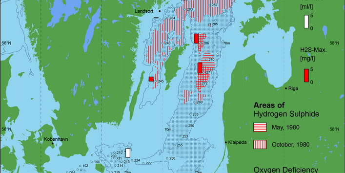 Sauerstoffarme und sauerstofffreie Gebiete in der Ostsee - 1980
