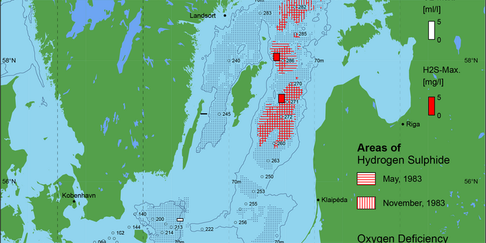 Sauerstoffarme und sauerstofffreie Gebiete in der Ostsee - 1983