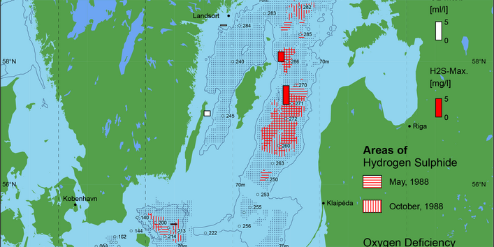 Sauerstoffarme und sauerstofffreie Gebiete in der Ostsee - 1988
