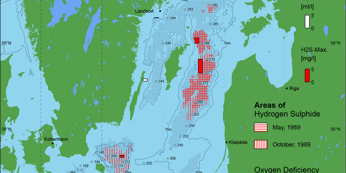 Sauerstoffarme und sauerstofffreie Gebiete in der Ostsee - 1989