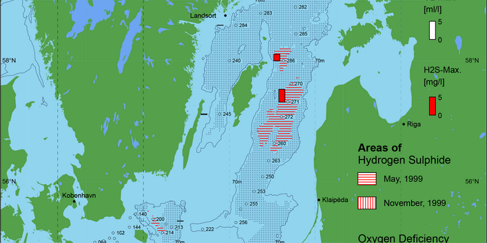Sauerstoffarme und sauerstofffreie Gebiete in der Ostsee - 1999