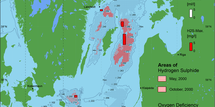 Sauerstoffarme und sauerstofffreie Gebiete in der Ostsee - 2000