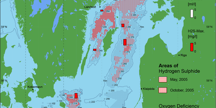 Sauerstoffarme und sauerstofffreie Gebiete in der Ostsee - 2005