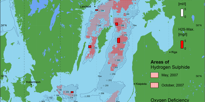 Sauerstoffarme und sauerstofffreie Gebiete in der Ostsee - 2007