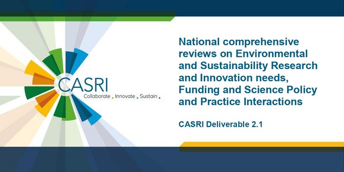 The cover page of the article is shown, a dark blue A4 page with a white field containing the title. On the right edge is the CASRI logo.