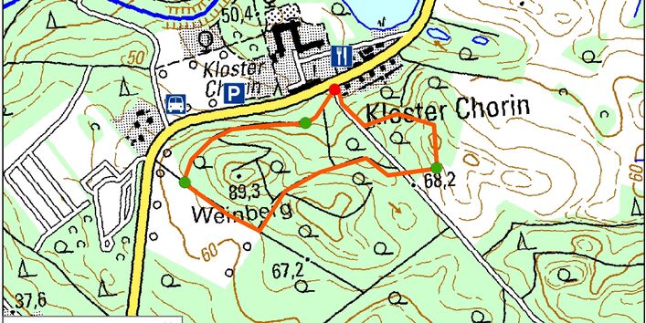 Kartendarstellung des Bodenlehrpfades Weinberg