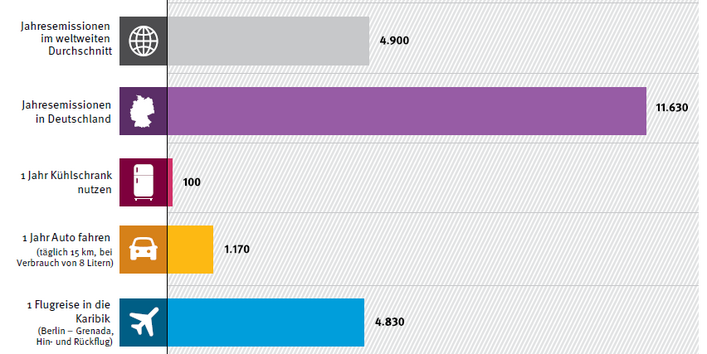 Infografik: Der CO2-Fußabdruck im Vergleich