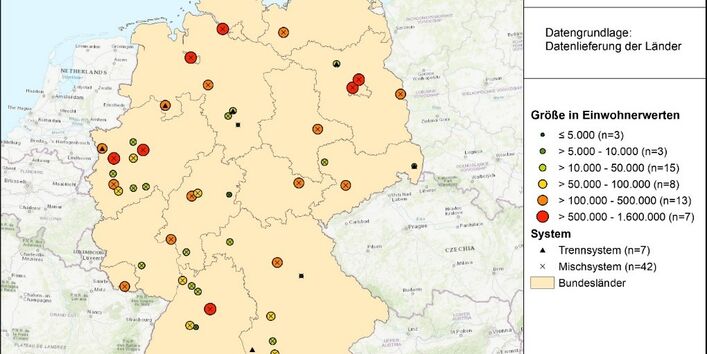 Abbildung 1: Kläranlagenstandorte im deutschlandweiten Monitoring-Projekt 
