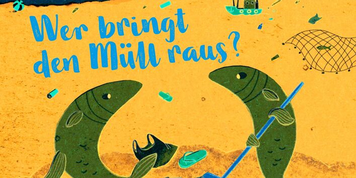 2 Fische kehren den Müll vom Meeresgrund