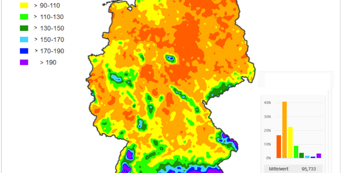 Regenerosiovitätsfaktor (R-Faktor) der Allgemeinen Bodenabtragsgleichung (ABAG)  