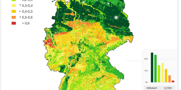 Faktor der Bodenerosivität (K-Faktor) der Allgemeinen Bodenabtragsgleichung (ABAG) 