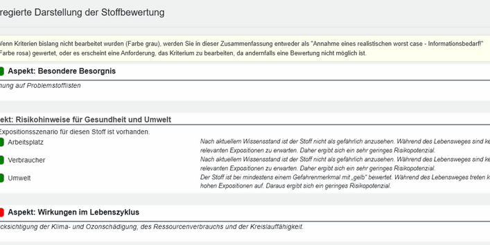 ChemSelect Example Summary of Substance Profile - part 1