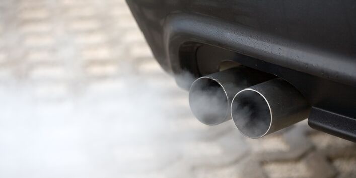 exhaust pipe of a car