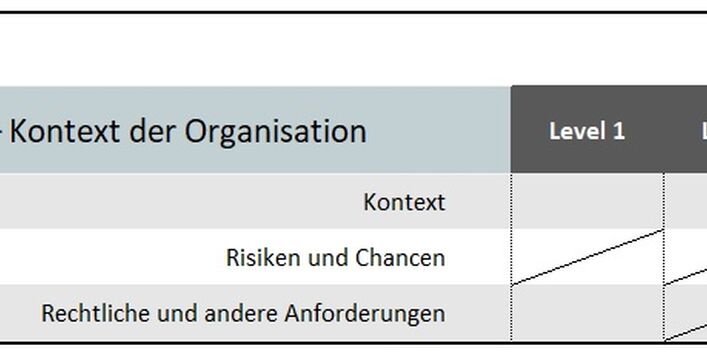 Grafik Arbeitsplan DIN ISO 50005 Element 1: Kontext der Organisation