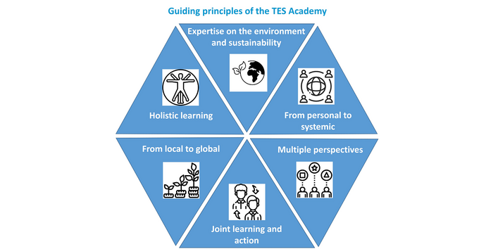 Guiding principles of the TES Academy: Multiple perspectives on the environment and sustainability,From personal to systemic, Holistic learning, From local to global and joint learning and action