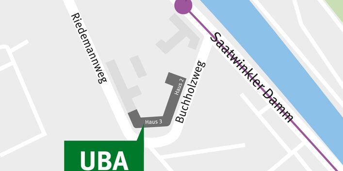 Map of the UBA temporary offices in City Campus Berlin (Buchholzweg): detail