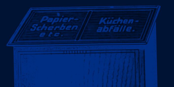 Kombination von drei Eimern in einem für Papier, Küchenabfälle und Kehricht