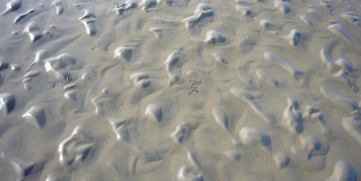 zu Wellen geformter Schlick