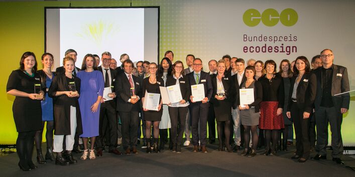 Bundespreis Ecodesign 2014 Gruppenbild mit allen Preisträgerinnen und Preisträgern