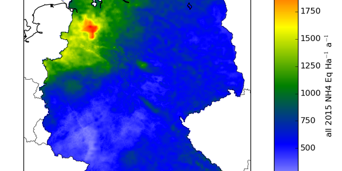 Räumliche Verteilung der Deposition von reduziertem Stickstoff