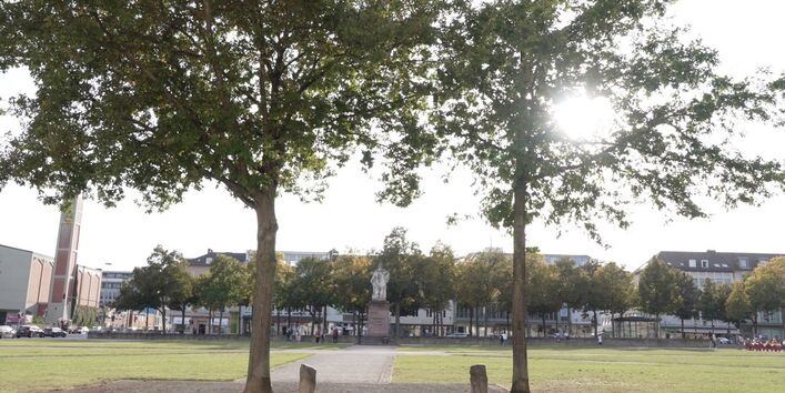 Blick auf Parkanlage mit Bäumen