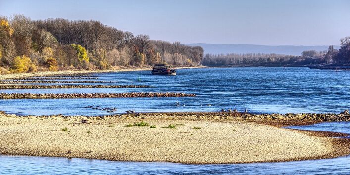 Low water on the Rhine