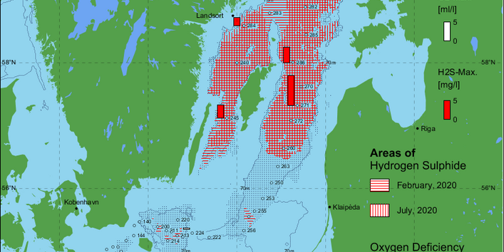 Sauerstoffarme und sauerstofffreie Gebiete in der Ostsee - 2020