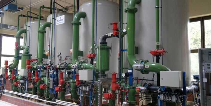 Wasserwerk am UBA Standort Marienfelde zur Grundwasseraufbereitung.