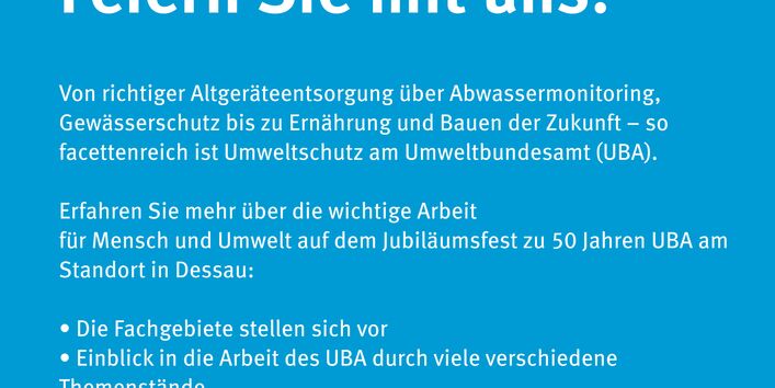 Eine Grafik mit allen Informationen zum Jubiläumsfest am 15.06.2024 in Dessau-Roßlau 