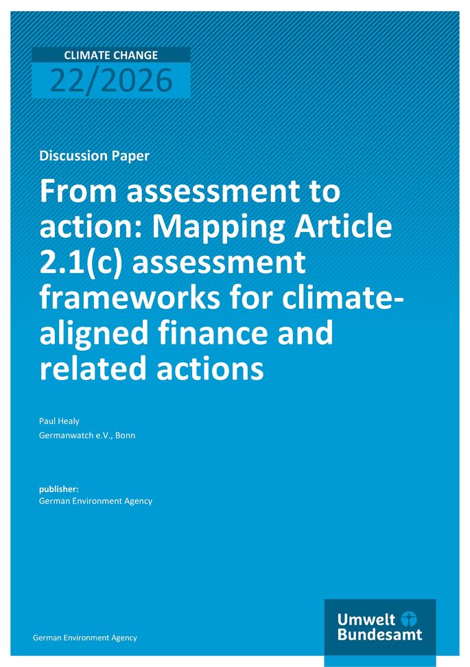 Cover of report "From assessment to action: Mapping Article 2.1(c) assessment frameworks for climate-aligned finance and related actions"