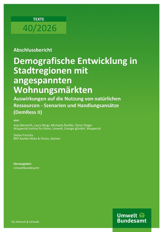 Cover des Berichts "Demografische Entwicklung in Stadtregionen mit angespannten Wohnungsmärkten" 