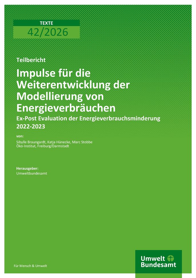 Cover des Berichts "Impulse für die Weiterentwicklung der Modellierung von Energieverbräuchen"