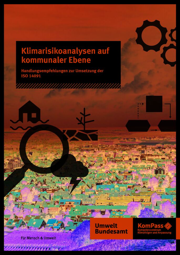Deckblatt der Broschüre Klimarisikoanalysen auf kommunaler Ebene
