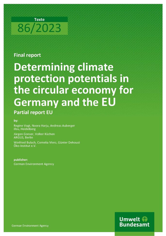 Cover von 2023-06-07_Texte_86_2023_KlimKreis_Teilbericht_EU_eng
