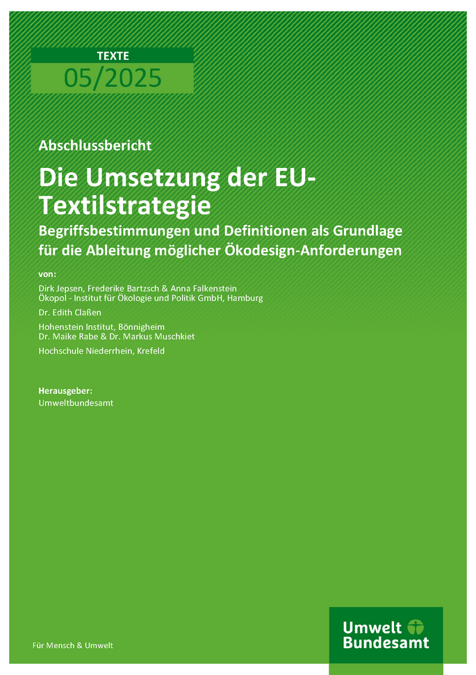 Cover des Berichts "Die Umsetzung der EU-Textilstrategie"