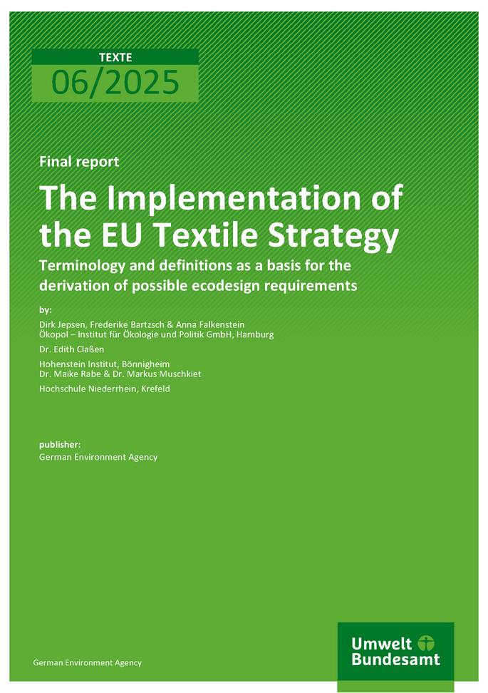 Cover of report "The Implementation of the EU Textile Strategy"