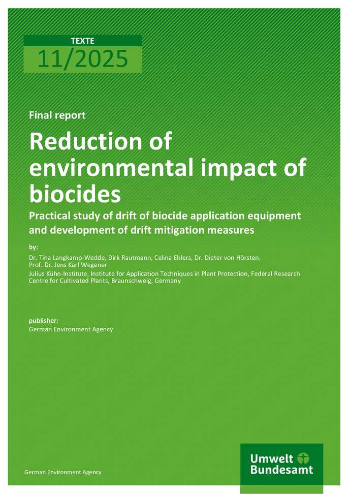 Cover of report "Reduction of environmental impact of biocides"
