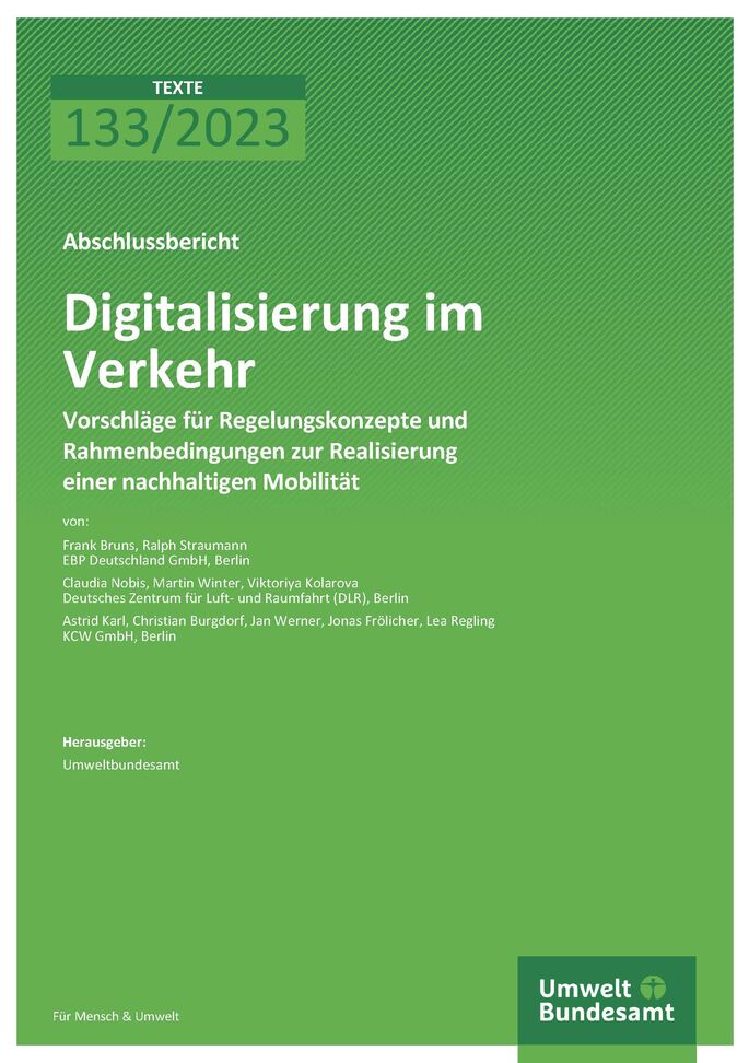 Cover des Berichts "Digitalisierung im Verkehr"