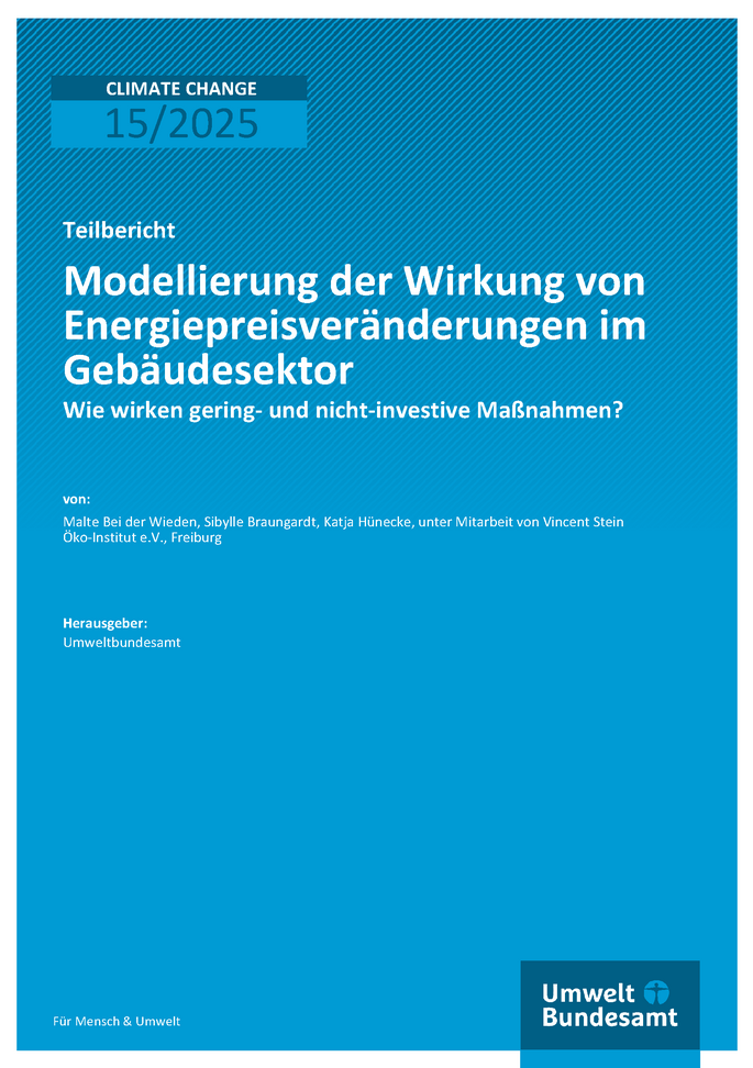 Cover des Berichts "Modellierung der Wirkung von Energiepreisveränderungen im Gebäudesektor"