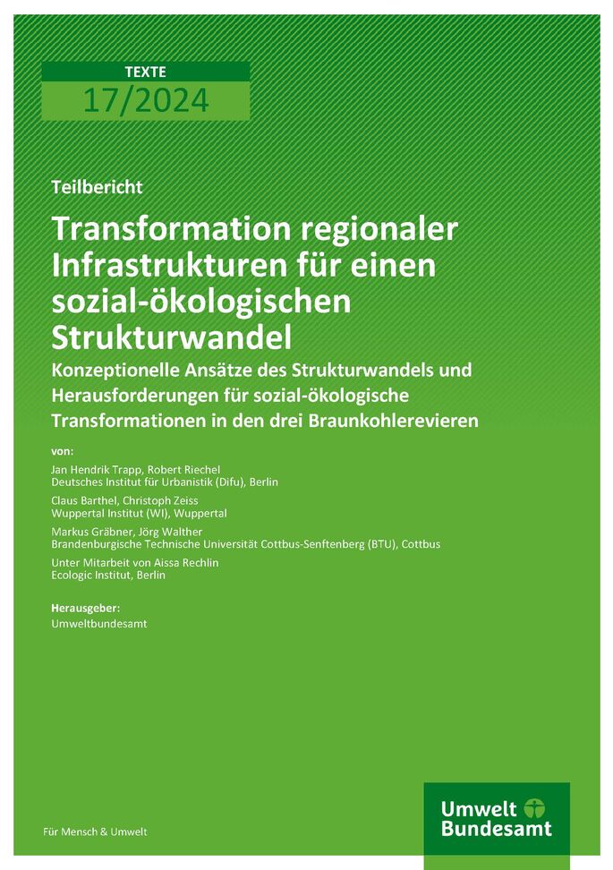 Cover des Berichts "Transformation regionaler Infrastrukturen für einen sozial-ökologischen Strukturwandel" 