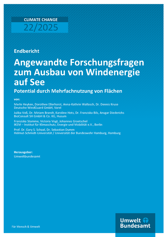 Cover des Berichts "Windenergie auf See – Potential durch Mehrfachnutzung von Flächen"