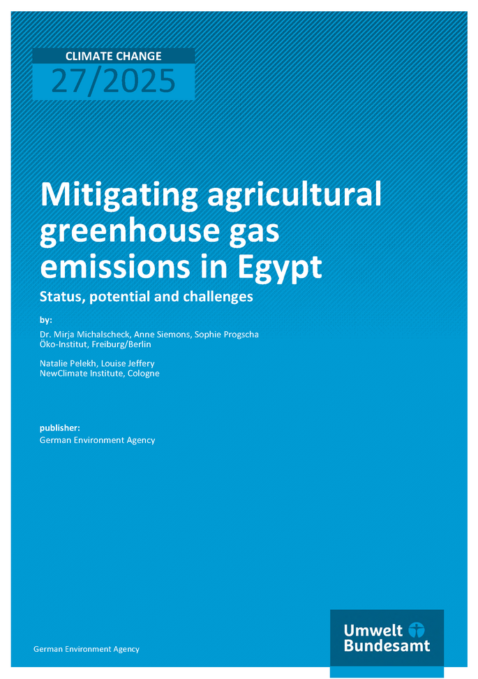 Cover of report "Mitigating agricultural greenhouse gas emissions in Egypt"