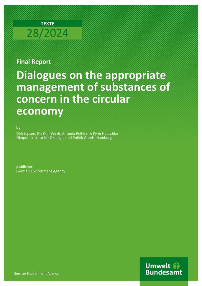 Cover of report "Dialogues on the appropriate management of substances of concern in the circular economy"