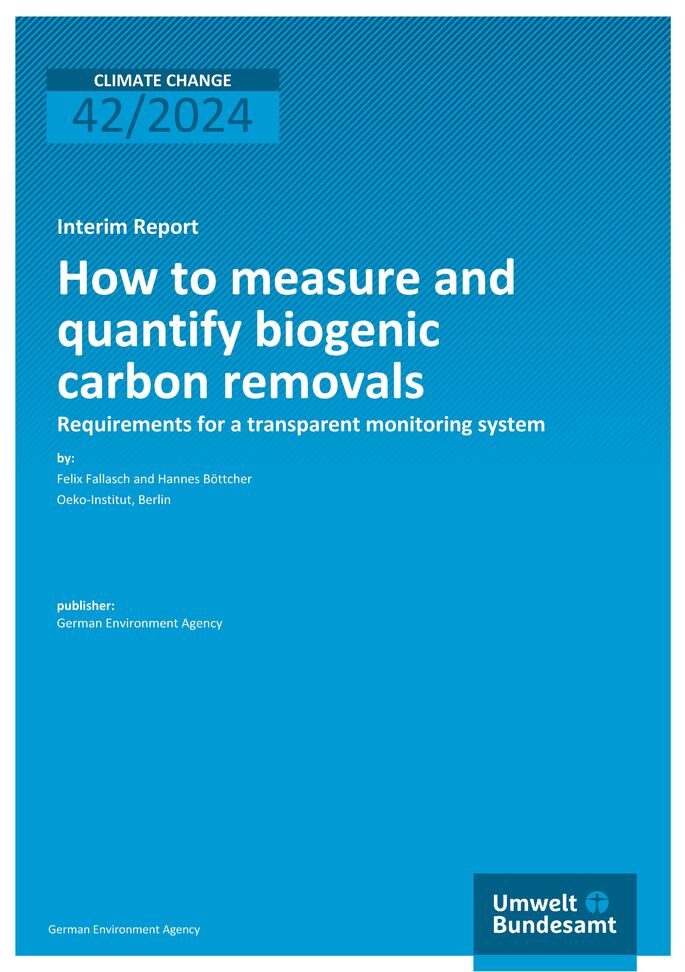 Cover of report "How to measure and quantify biogenic carbon removals"