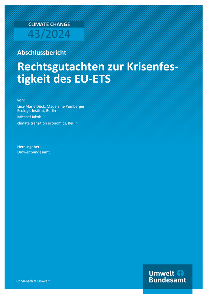 Cover des Berichts "Rechtsgutachten zur Krisenfestigkeit des EU-ETS"