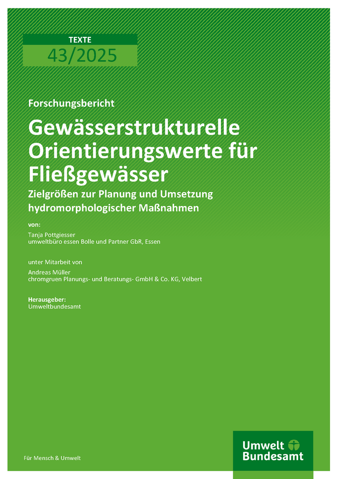 Cover des Berichts "Gewässerstrukturelle Orientierungswerte für Fließgewässer"